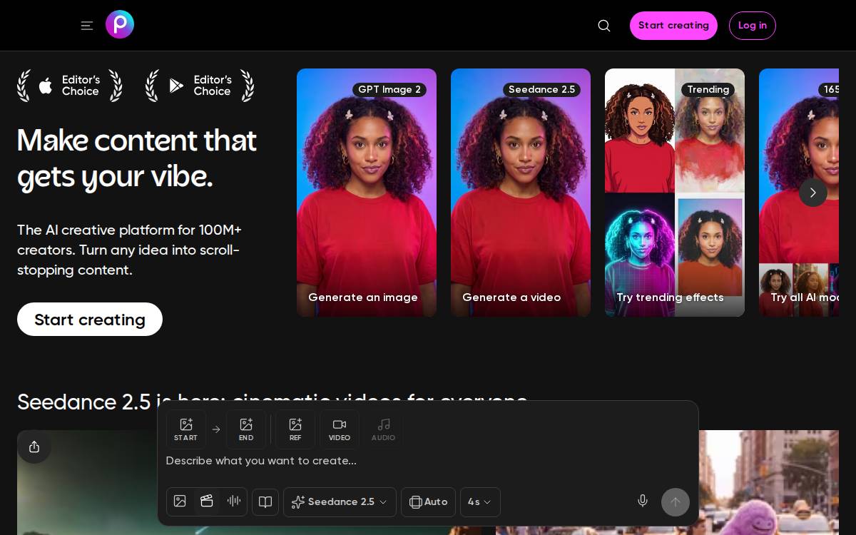 PicsArt website preview