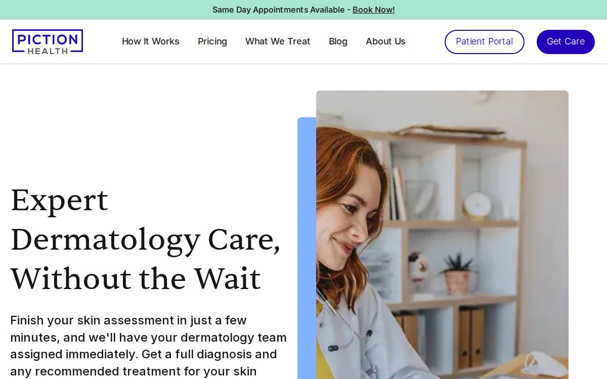 Piction Health website preview