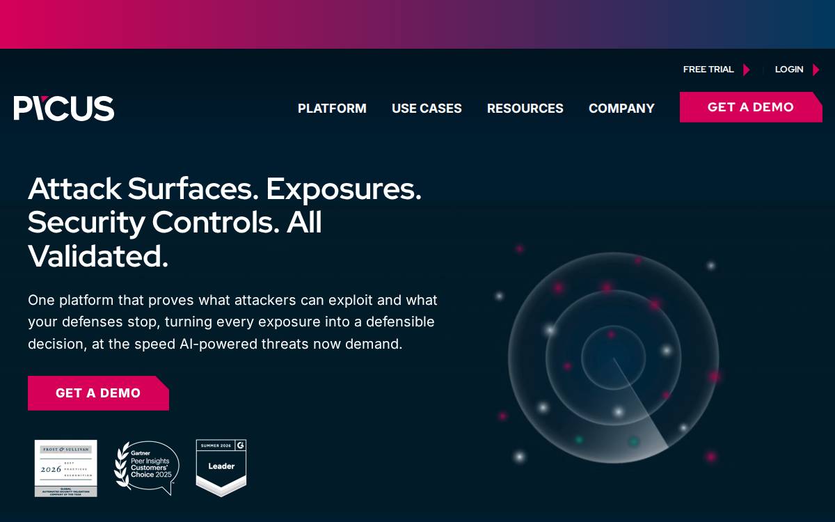 Picus Security website preview