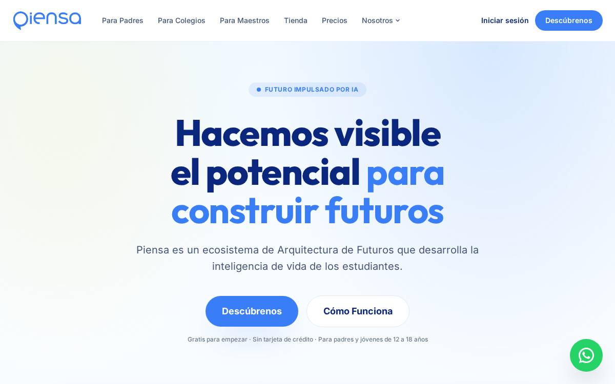 Piensa website preview