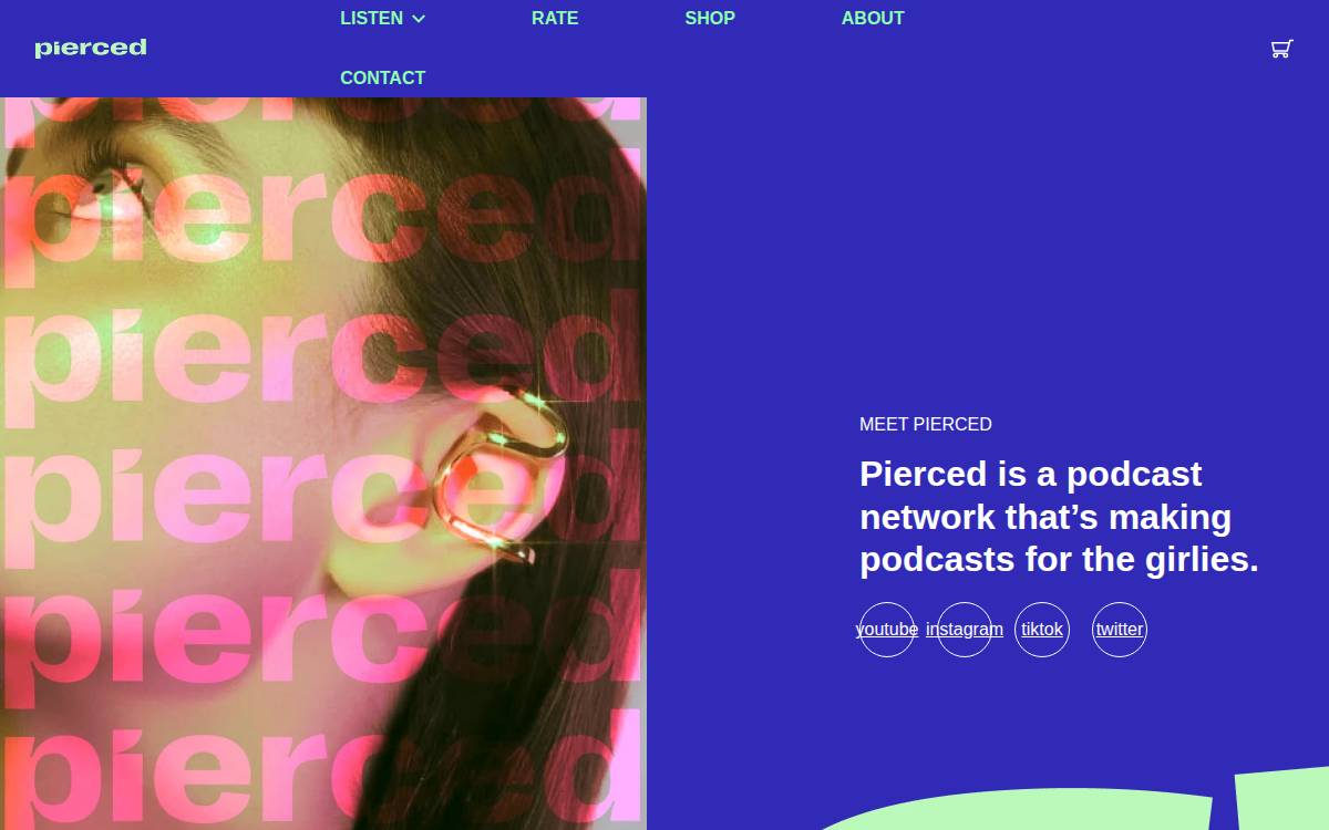 Pierced Media Campaign website preview
