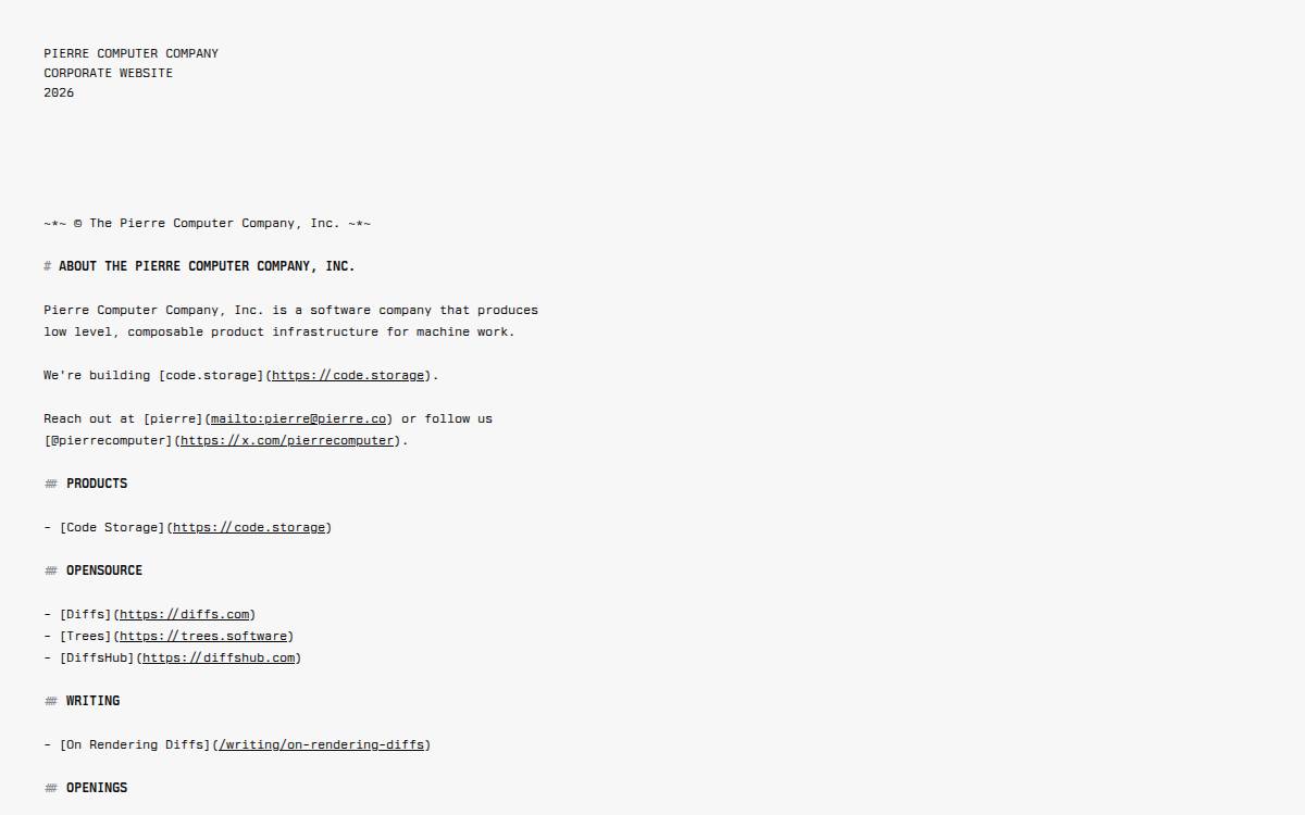Pierre website preview