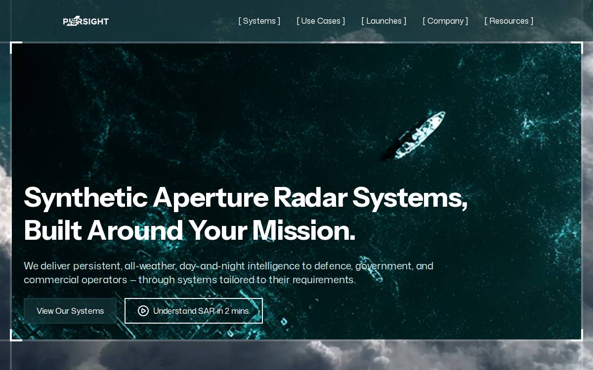 PierSight Space website preview