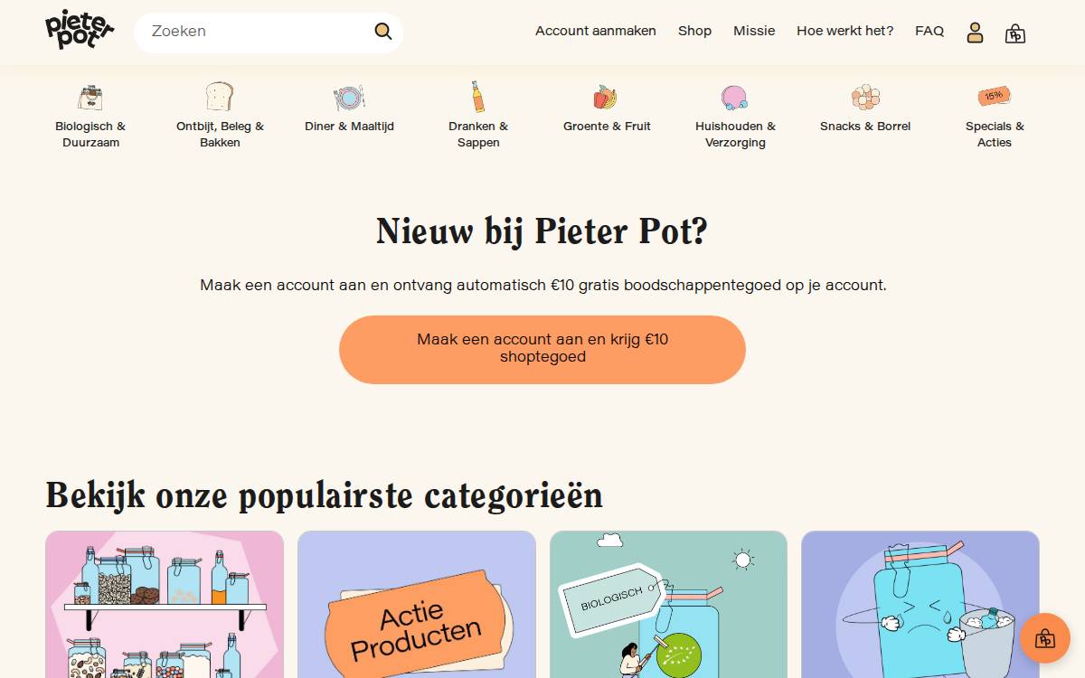 Pieter Pot website preview