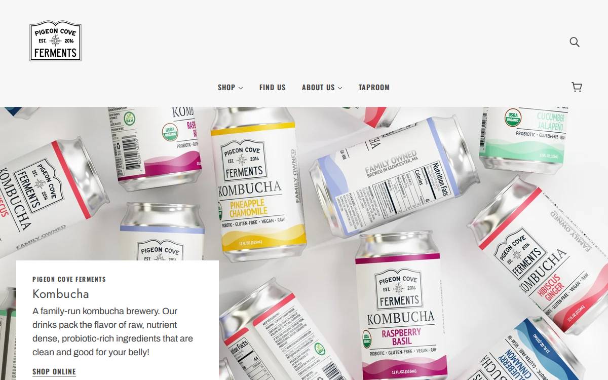 Pigeon Cove Ferments website preview