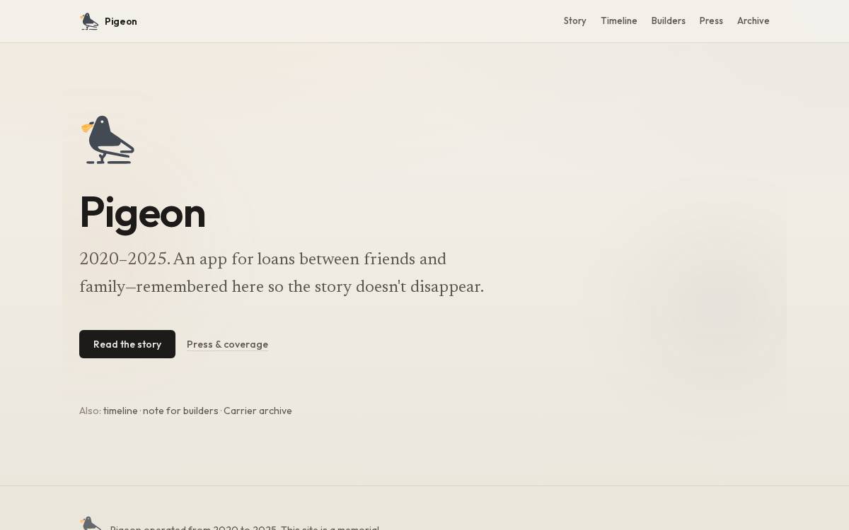 Pigeon website preview