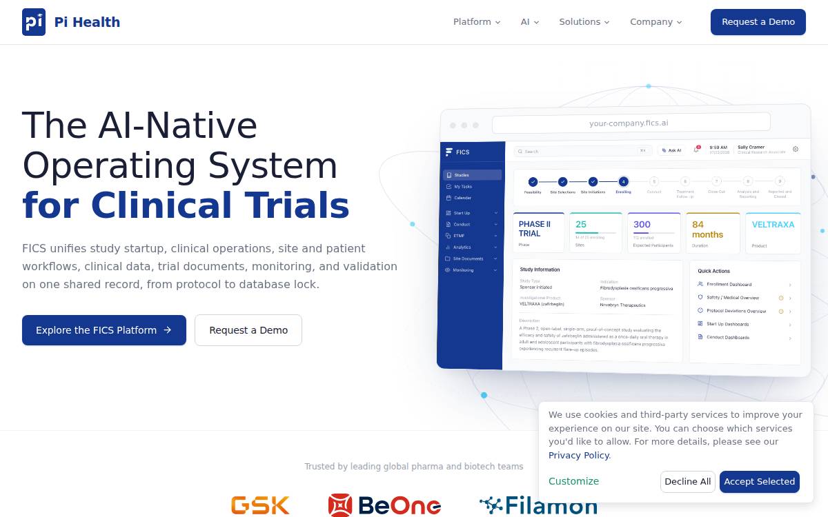 Pi Health website preview