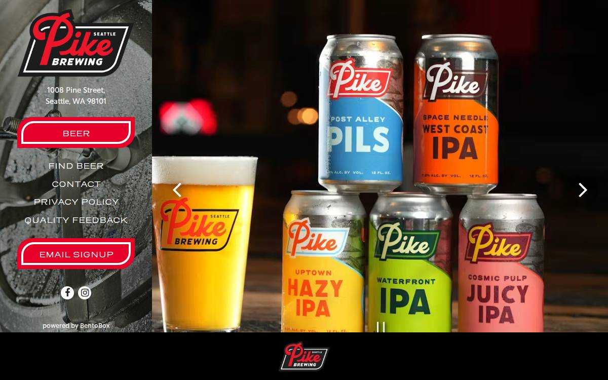 Pike Brewing website preview