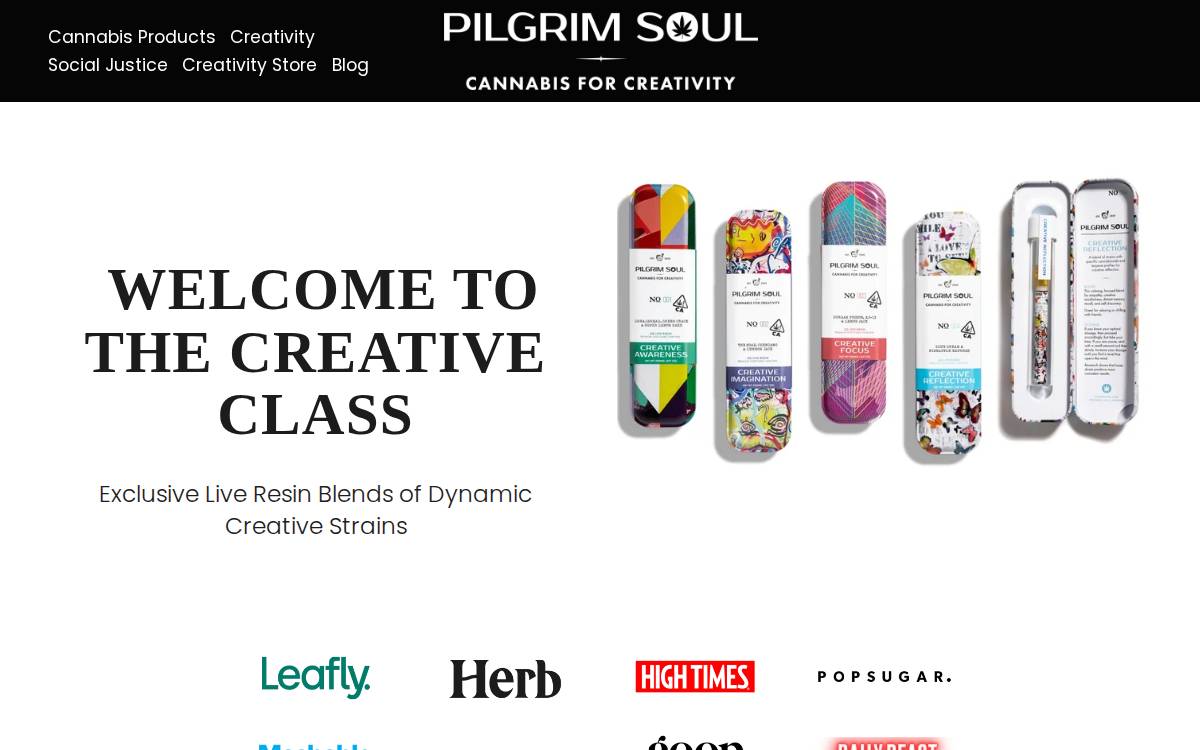 Pilgrimsoulcannabis website preview