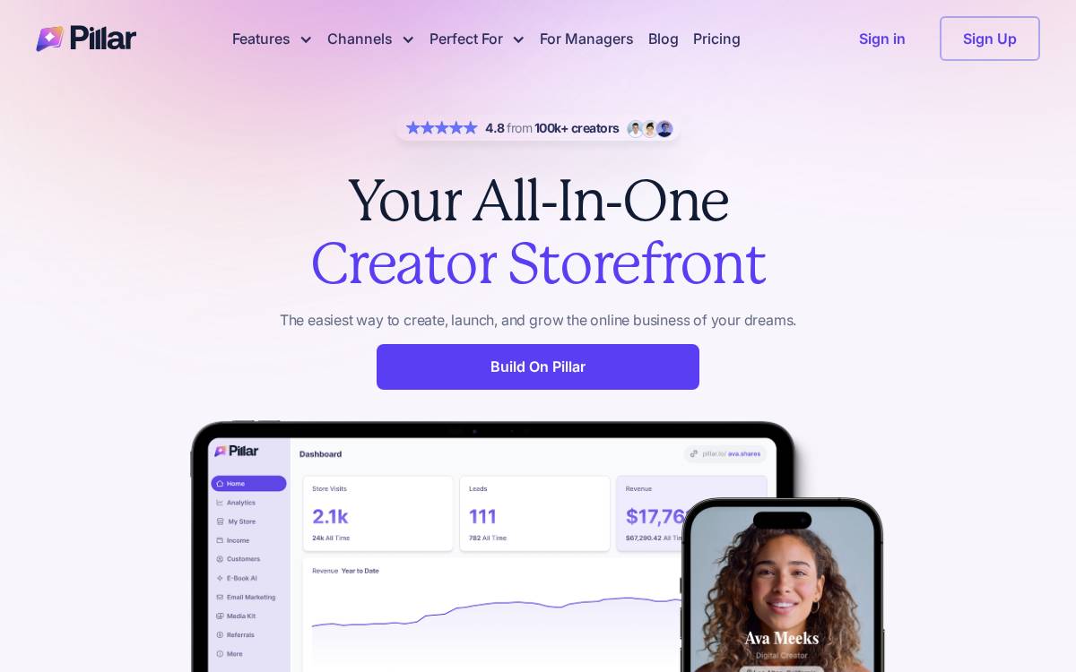 Pillar website preview