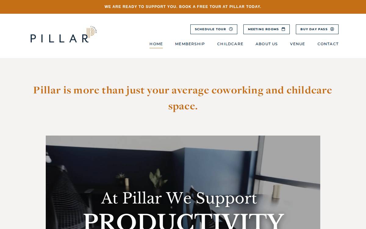 Pillarcowork website preview