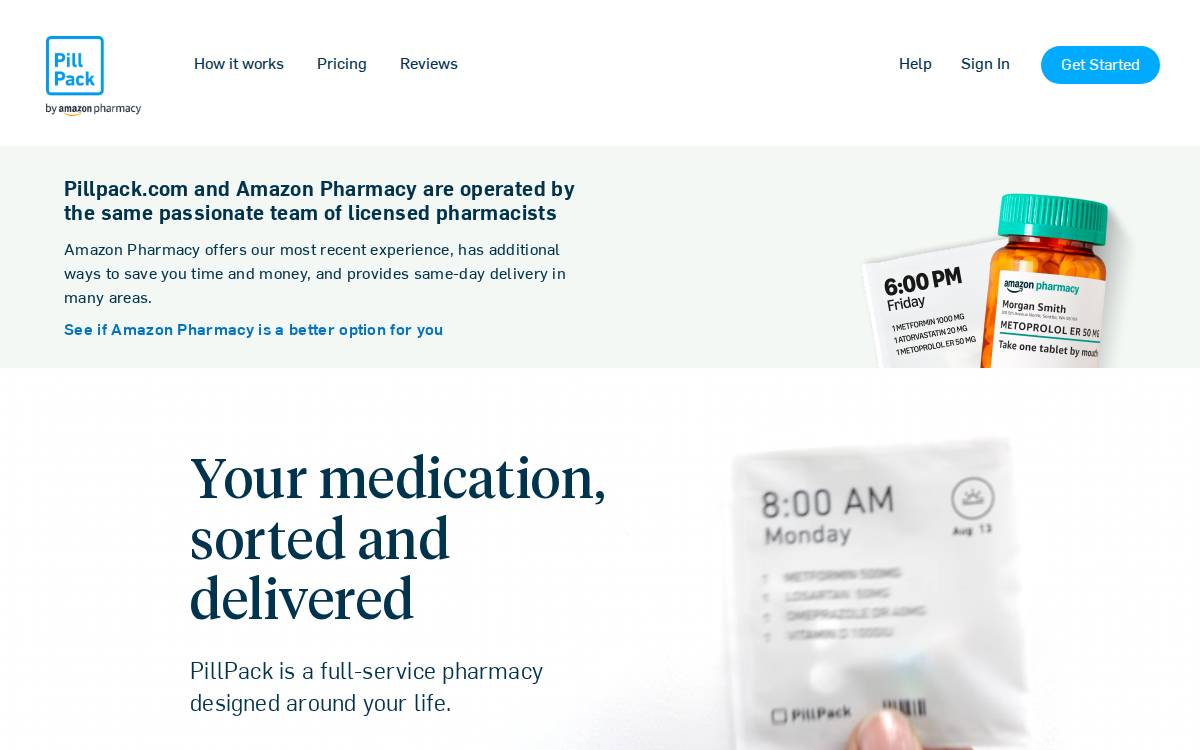 PillPack website preview