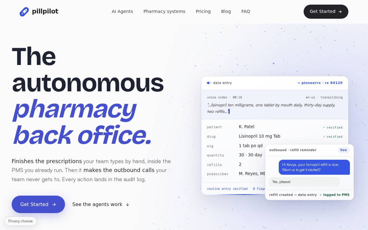 PillPilot website preview