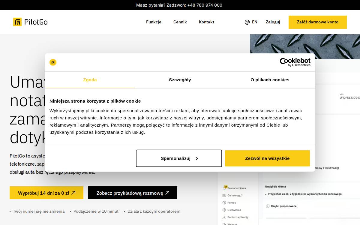 Pilot Go website preview