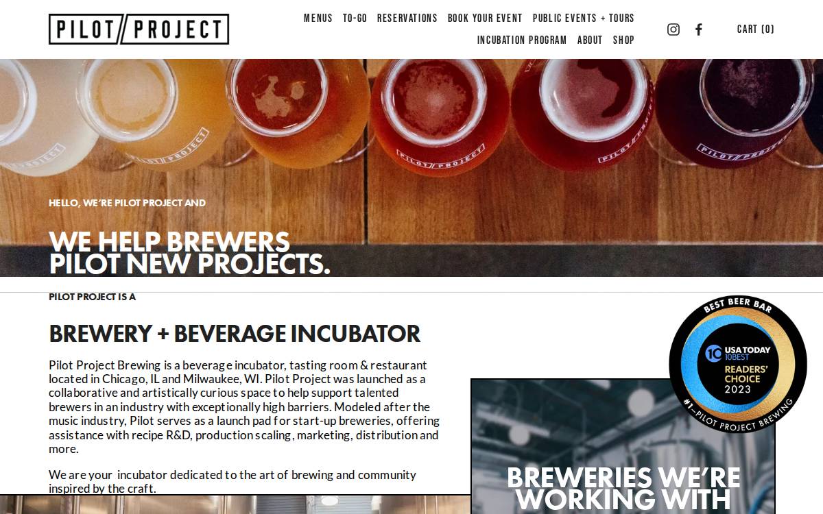 Pilotprojectbrewing website preview