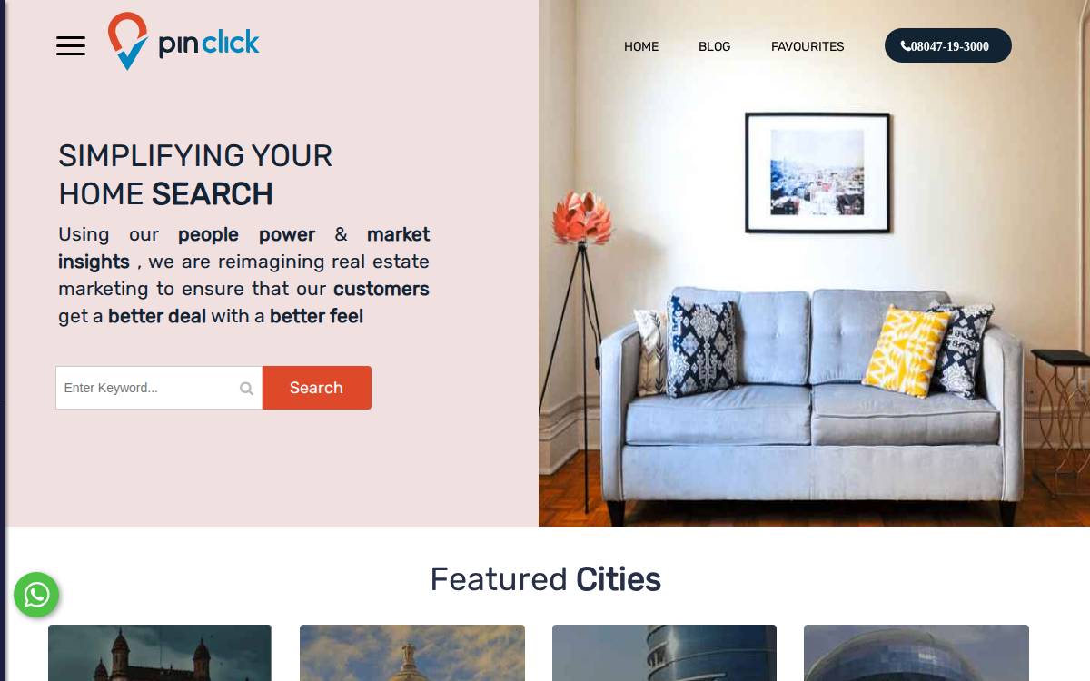 Pin Click website preview