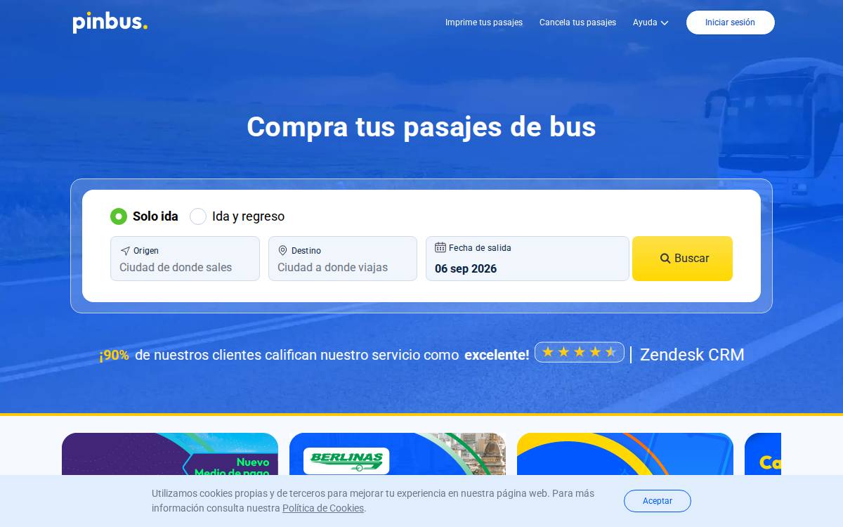 Pinbus website preview