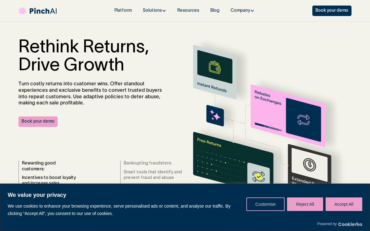 Pinch website preview