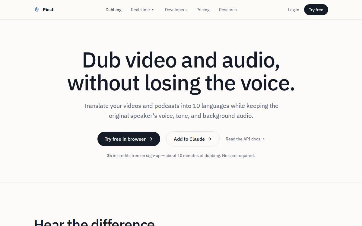 Pinch website preview