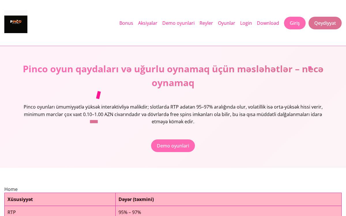 pinco website preview
