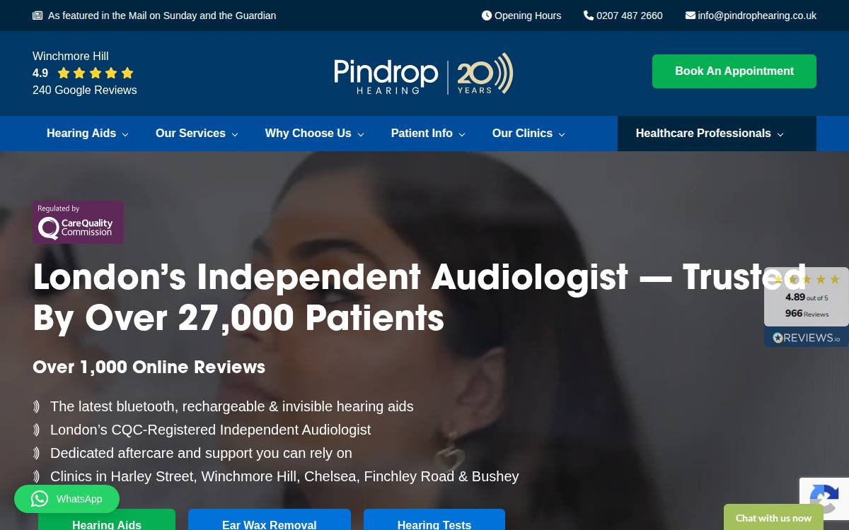 Pindrop Hearing website preview