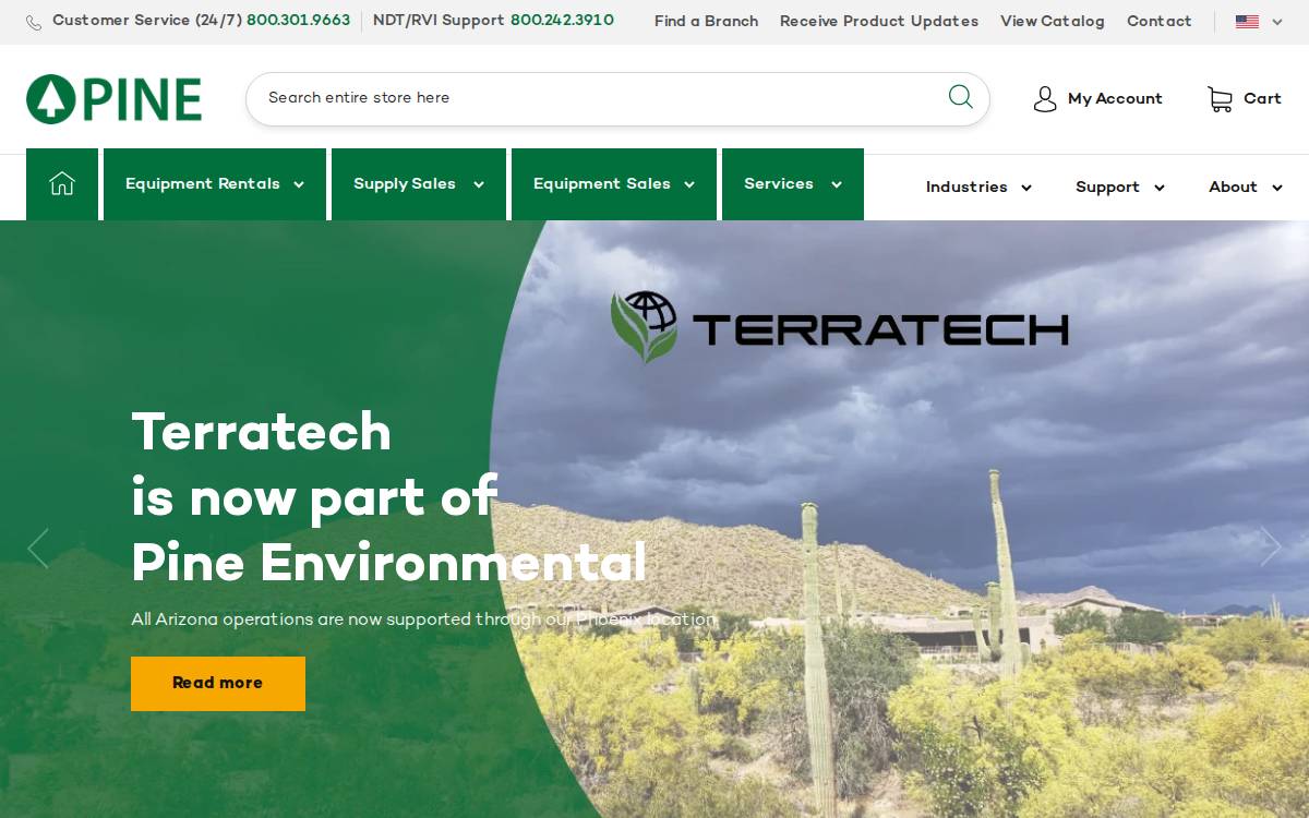 Pine Environmental website preview