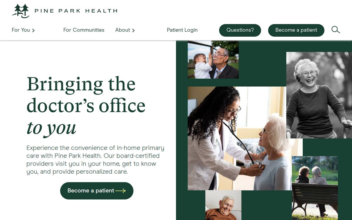 Pine Park Health website preview
