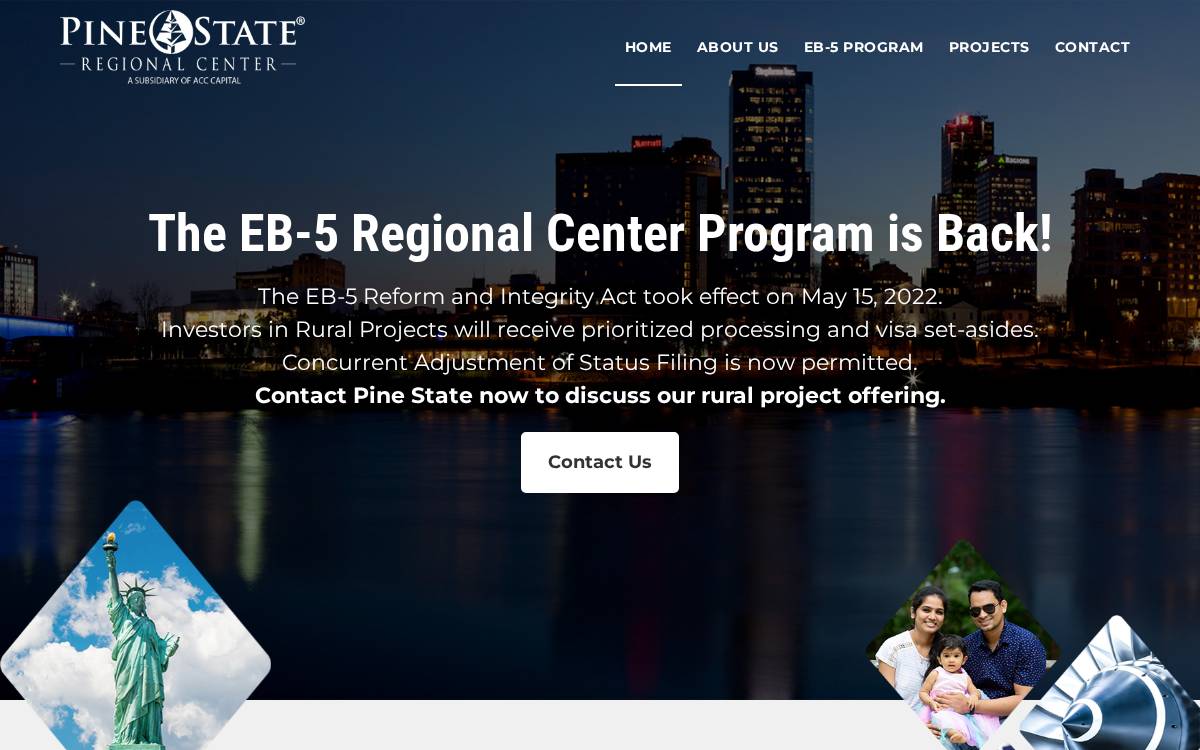 Pine State website preview