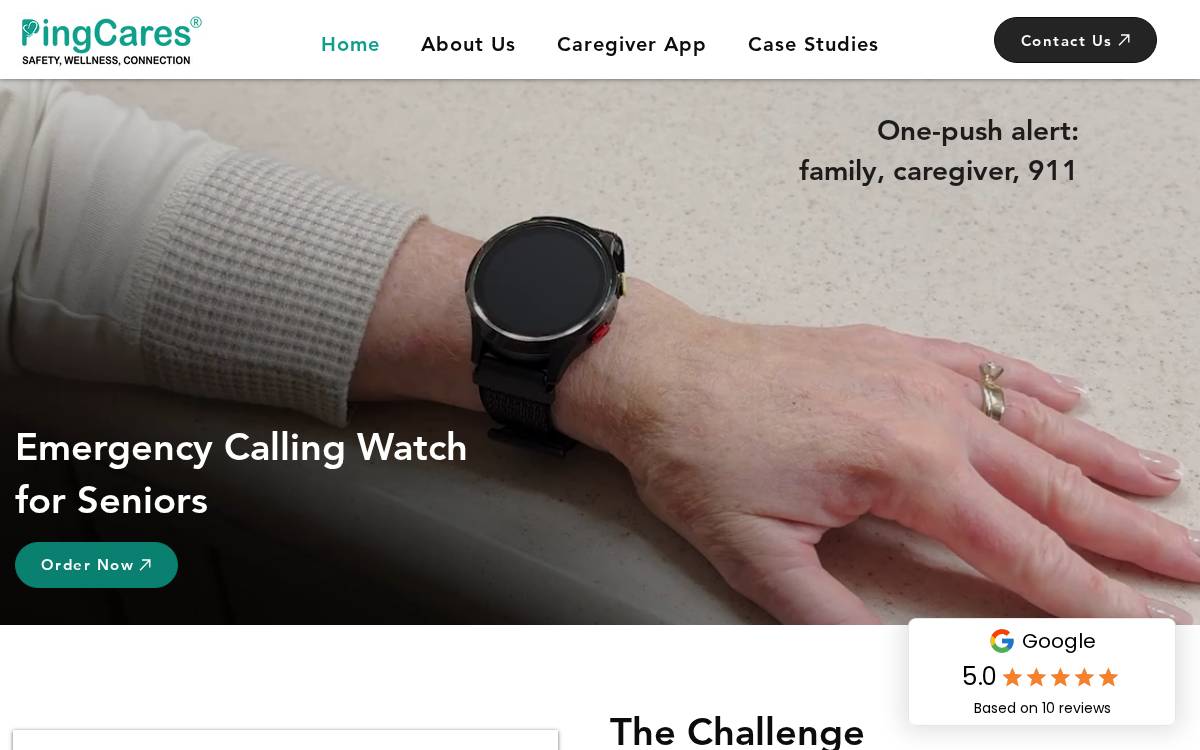 Pingcares website preview