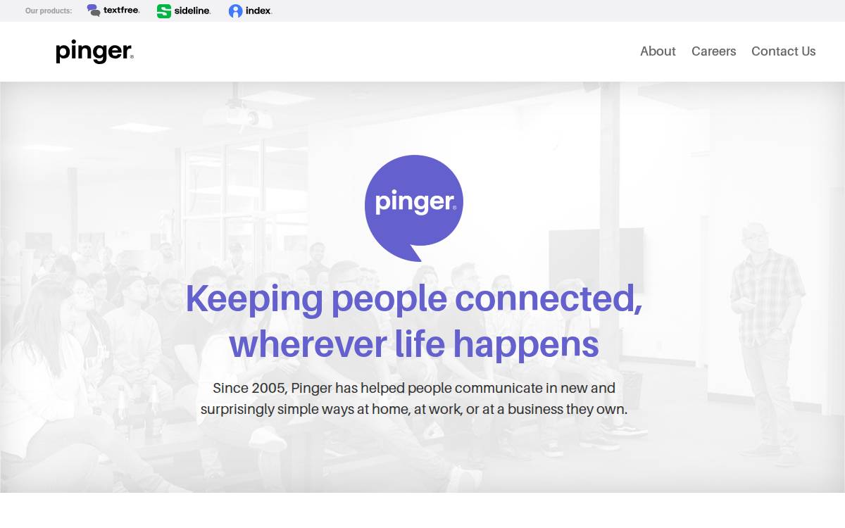 Pinger website preview