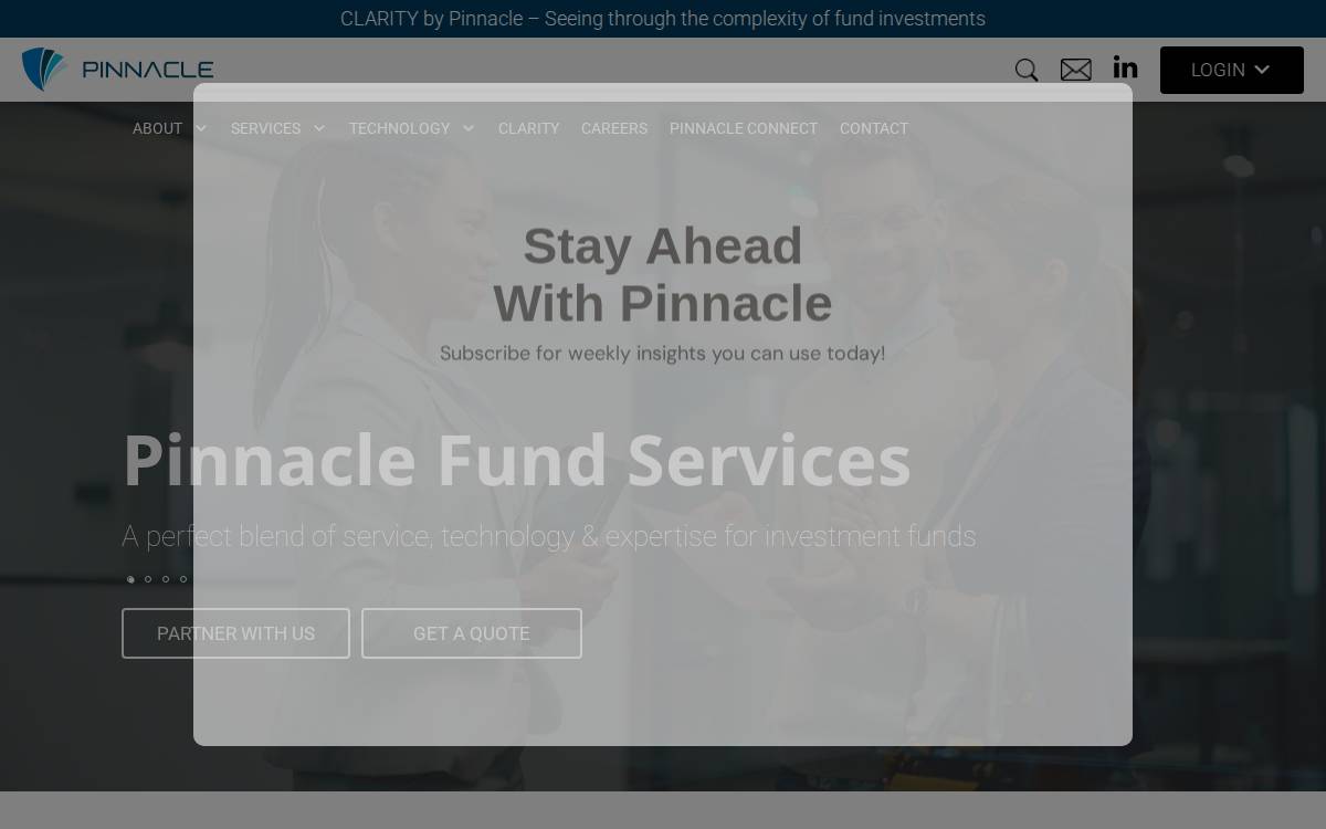 Pinnacle Fund Services website preview