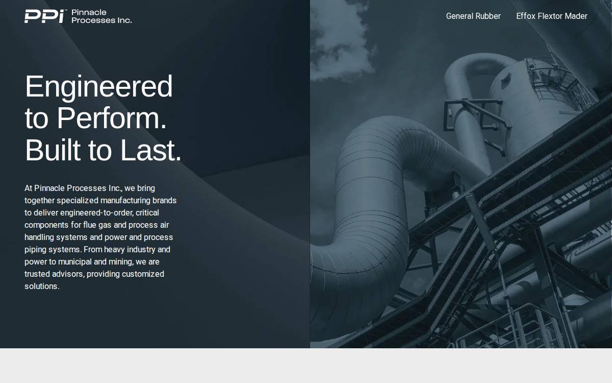 Pinnacle Processes, Inc. website preview