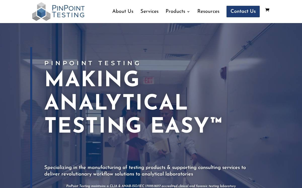 Pinpoint Testing website preview