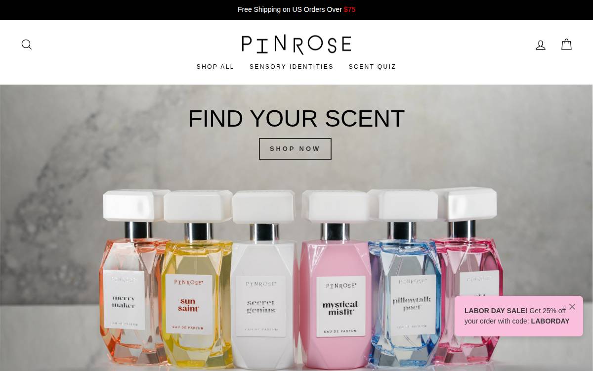 Pinrose website preview