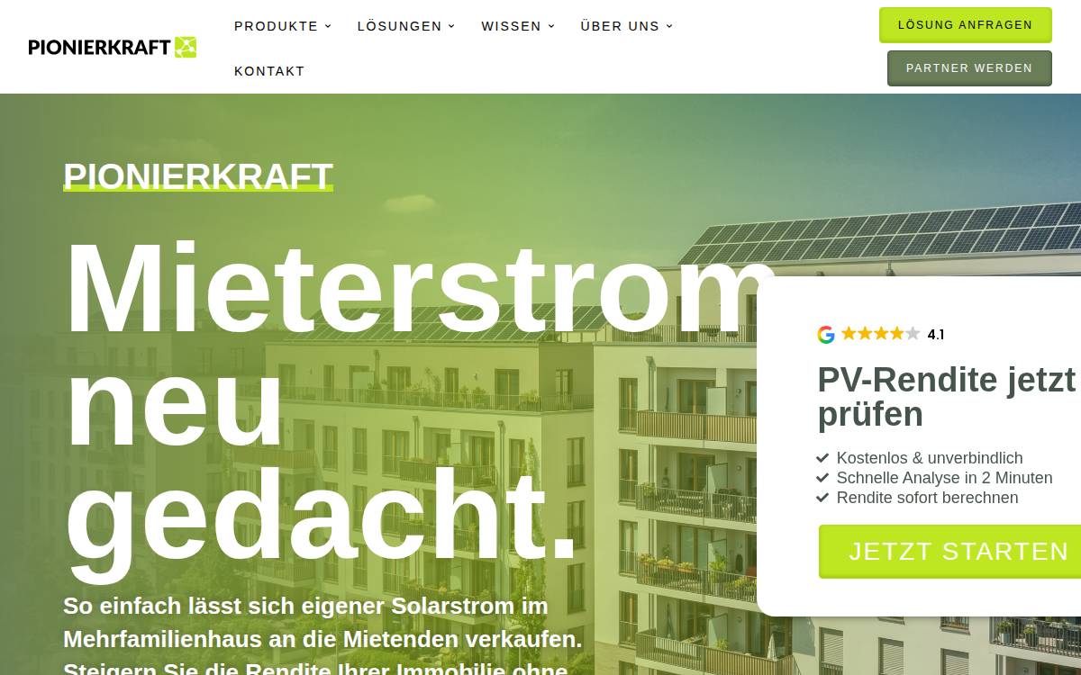 Pionierkraft website preview