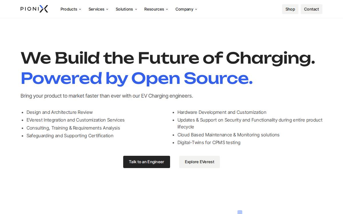 Pionix website preview