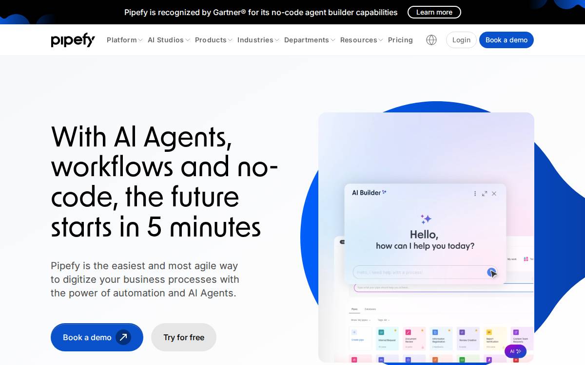 Pipefy website preview