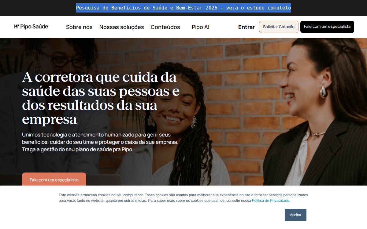 Pipo Saude website preview