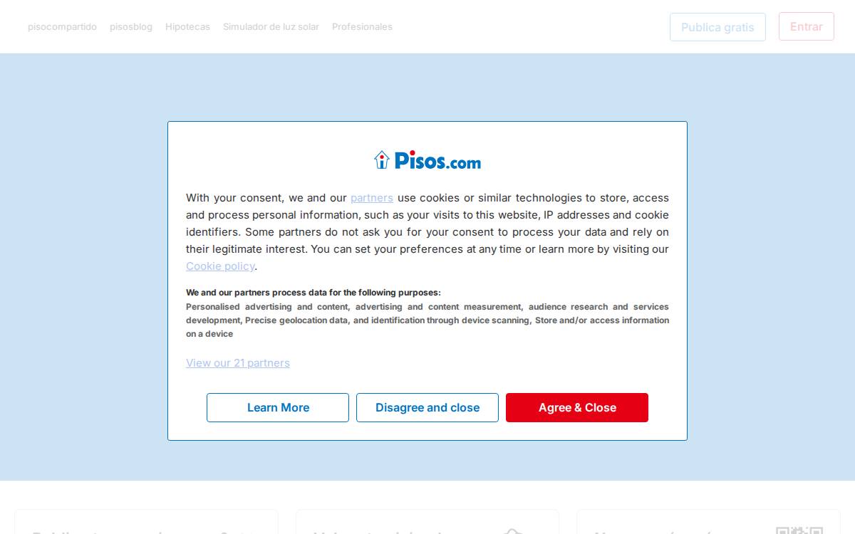 Pisos website preview
