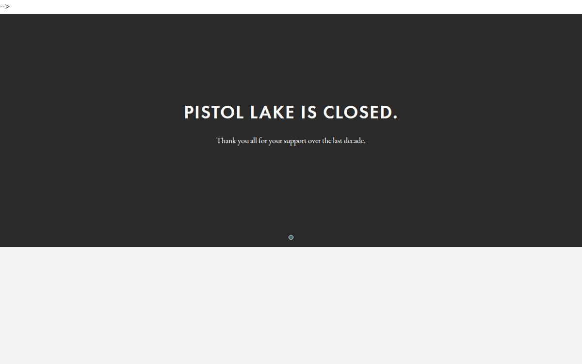 Pistol Lake website preview