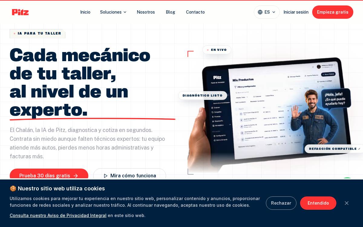 PITZ website preview