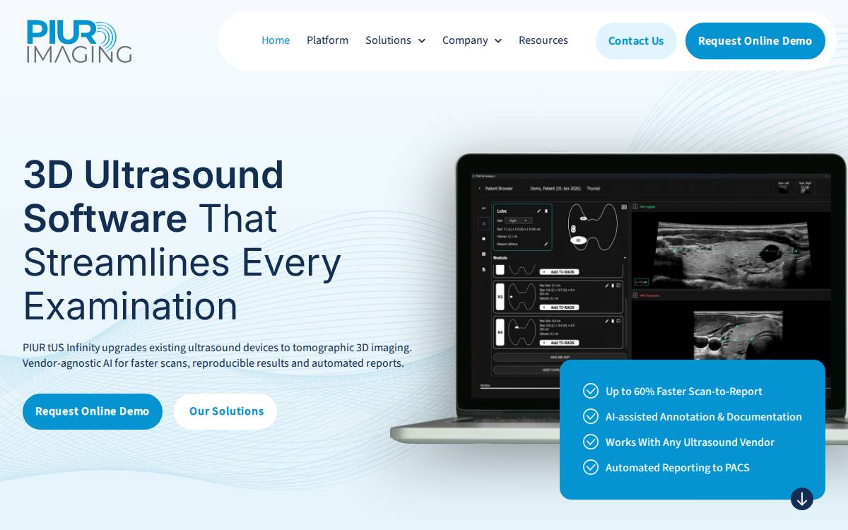 piur imaging website preview