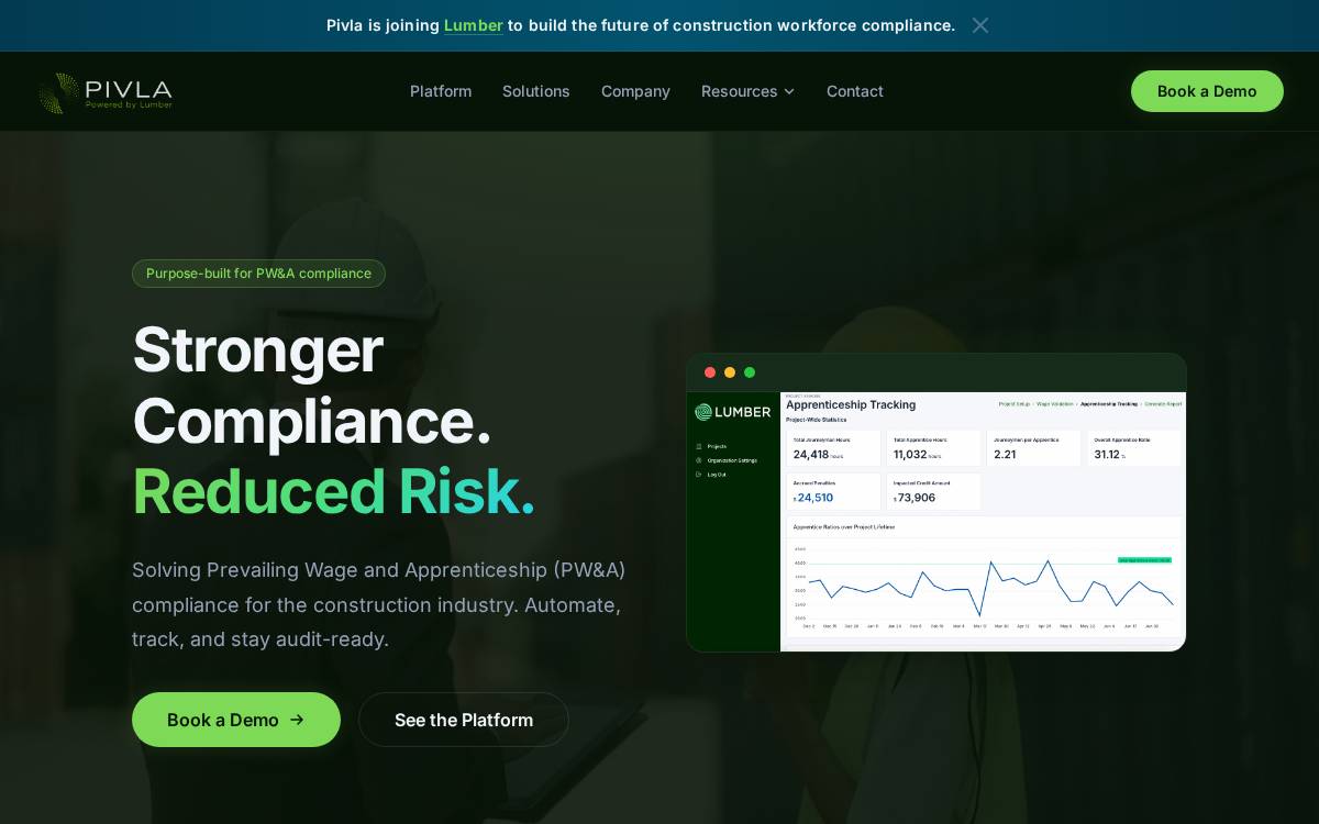 Pivla website preview