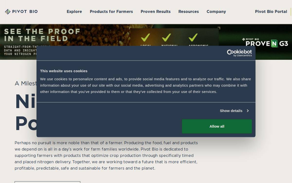 Pivot Bio website preview
