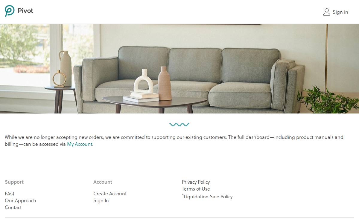 Pivot Furniture Technologies Inc. website preview