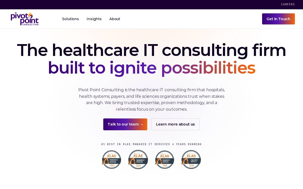 Pivot Point Consulting website preview