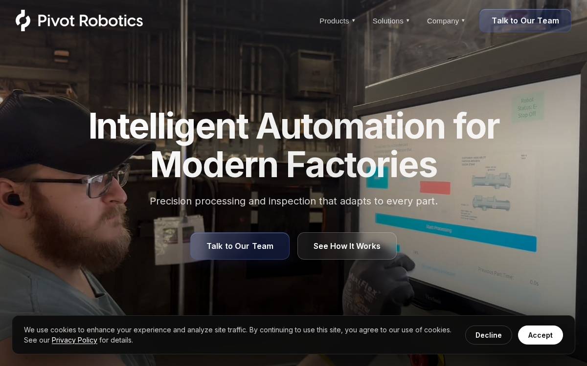 Pivot Robotics website preview