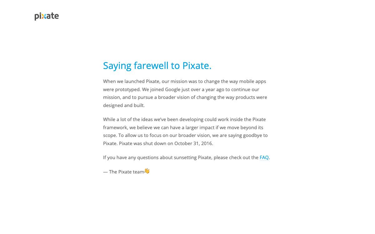 Pixate website preview
