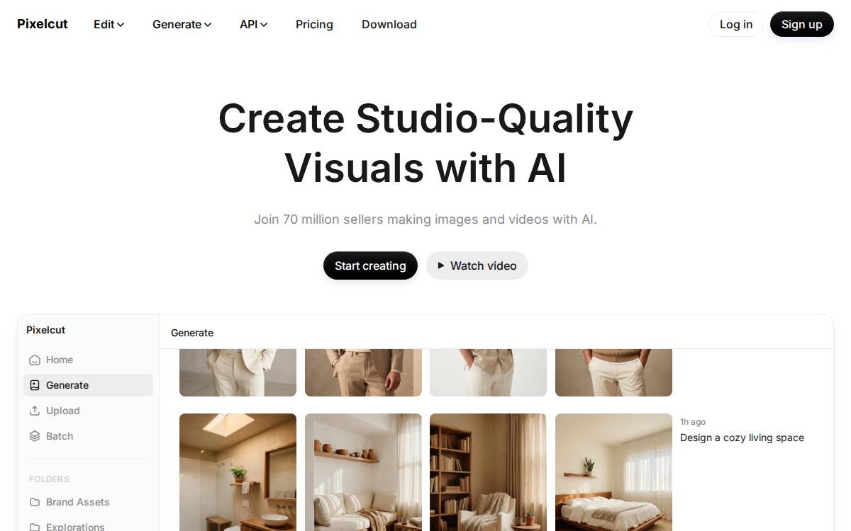 Pixelcut website preview