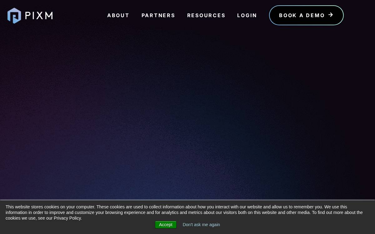 Pixm website preview